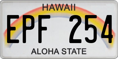 HI license plate EPF254
