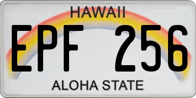 HI license plate EPF256