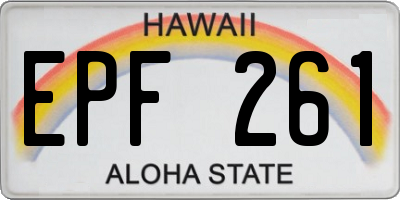 HI license plate EPF261