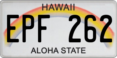 HI license plate EPF262