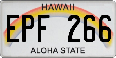 HI license plate EPF266