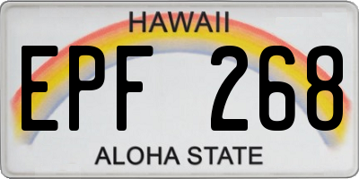 HI license plate EPF268