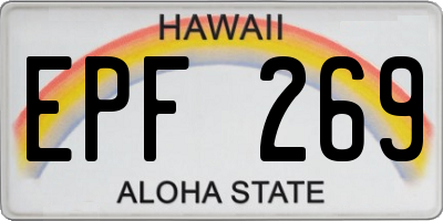 HI license plate EPF269