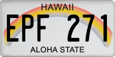 HI license plate EPF271