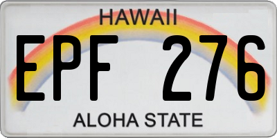 HI license plate EPF276