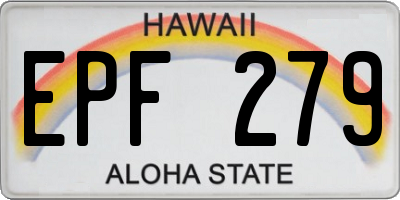 HI license plate EPF279