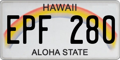 HI license plate EPF280