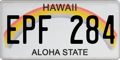 HI license plate EPF284