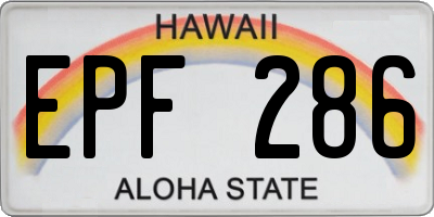 HI license plate EPF286