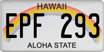 HI license plate EPF293