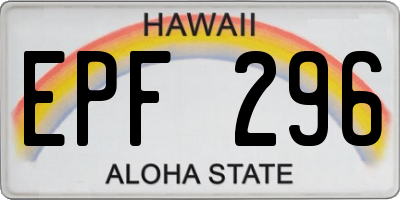 HI license plate EPF296