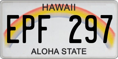 HI license plate EPF297