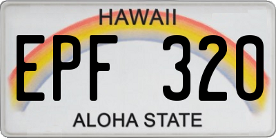 HI license plate EPF320