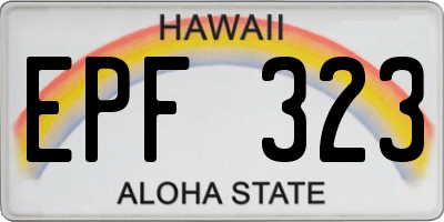 HI license plate EPF323