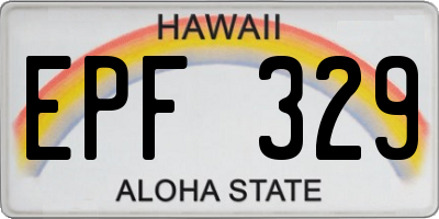 HI license plate EPF329