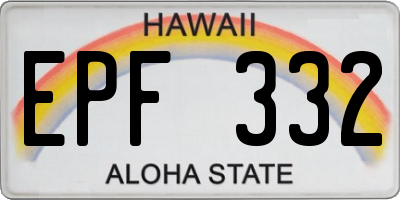 HI license plate EPF332