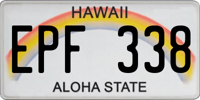 HI license plate EPF338
