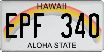 HI license plate EPF340