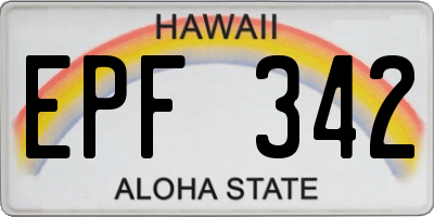 HI license plate EPF342
