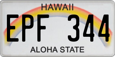 HI license plate EPF344
