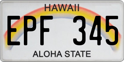 HI license plate EPF345