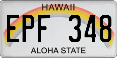 HI license plate EPF348