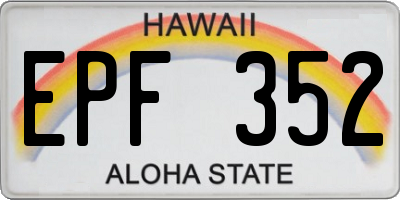 HI license plate EPF352