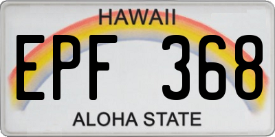 HI license plate EPF368