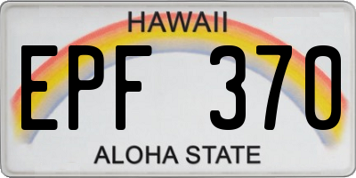 HI license plate EPF370