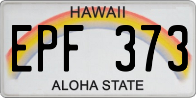 HI license plate EPF373