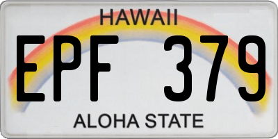 HI license plate EPF379