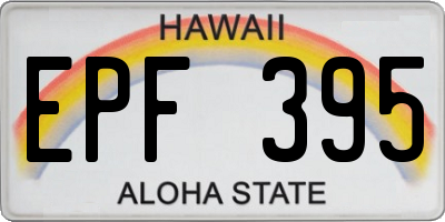 HI license plate EPF395