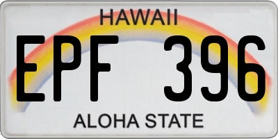 HI license plate EPF396