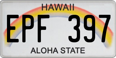 HI license plate EPF397