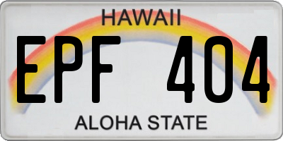 HI license plate EPF404