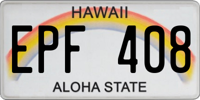 HI license plate EPF408