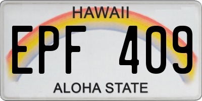 HI license plate EPF409