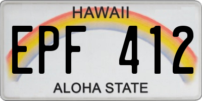 HI license plate EPF412