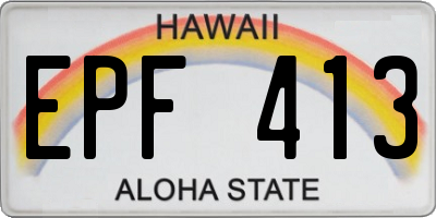 HI license plate EPF413