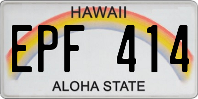 HI license plate EPF414