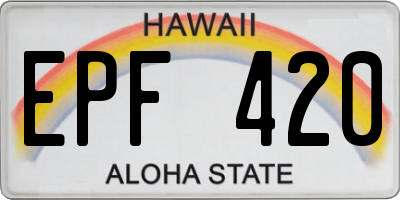HI license plate EPF420