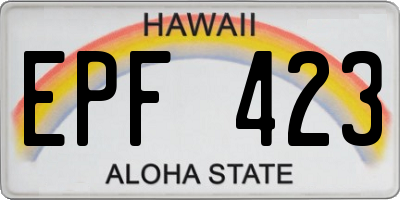 HI license plate EPF423