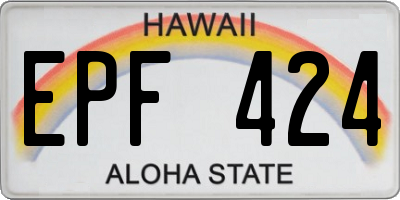 HI license plate EPF424