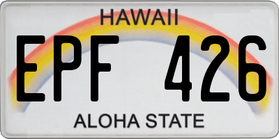 HI license plate EPF426