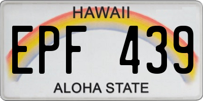 HI license plate EPF439