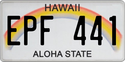 HI license plate EPF441