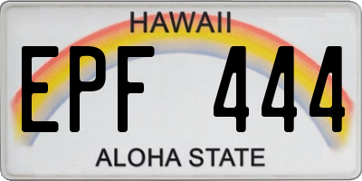 HI license plate EPF444