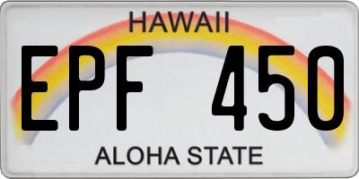 HI license plate EPF450