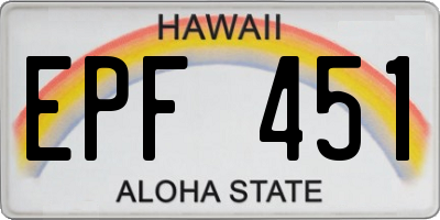 HI license plate EPF451