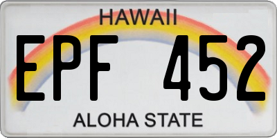 HI license plate EPF452